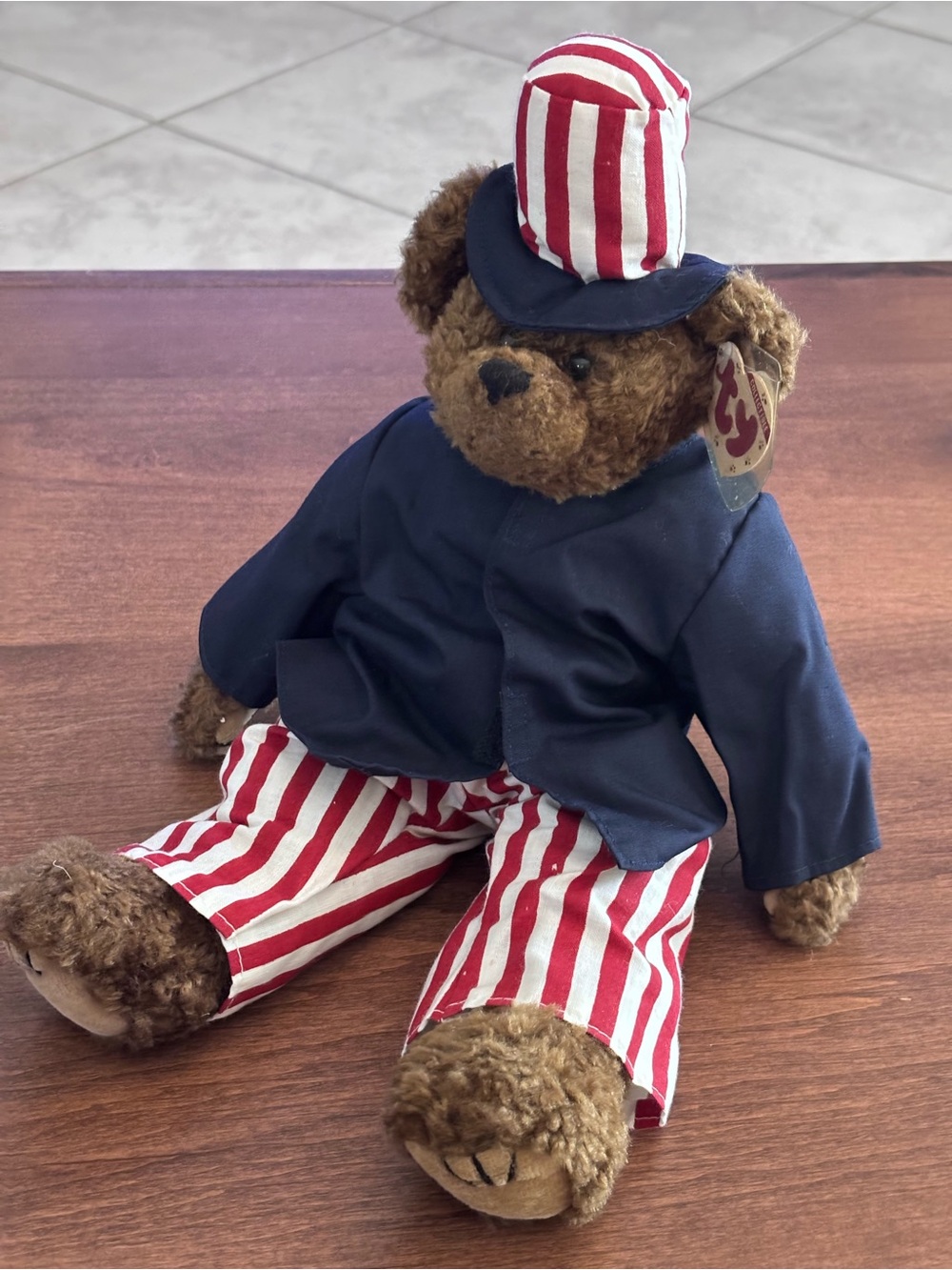 Ty Bear, 1993,The Attic Treasures Collection, “Lg Bear”, Patriotic